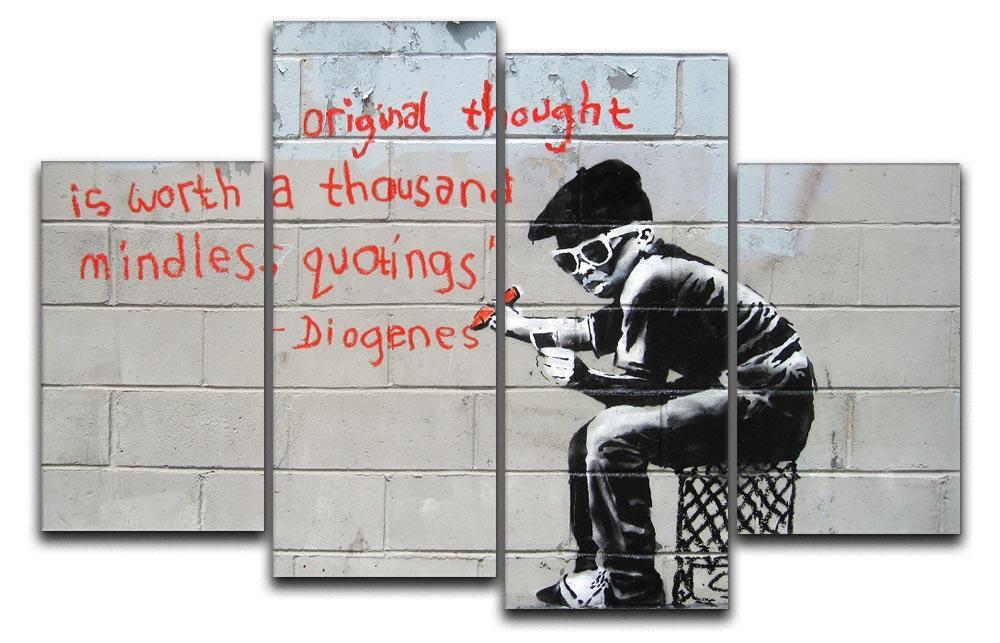 Banksy One Original Thought 4 Split Panel Canvas  - Canvas Art Rocks - 1