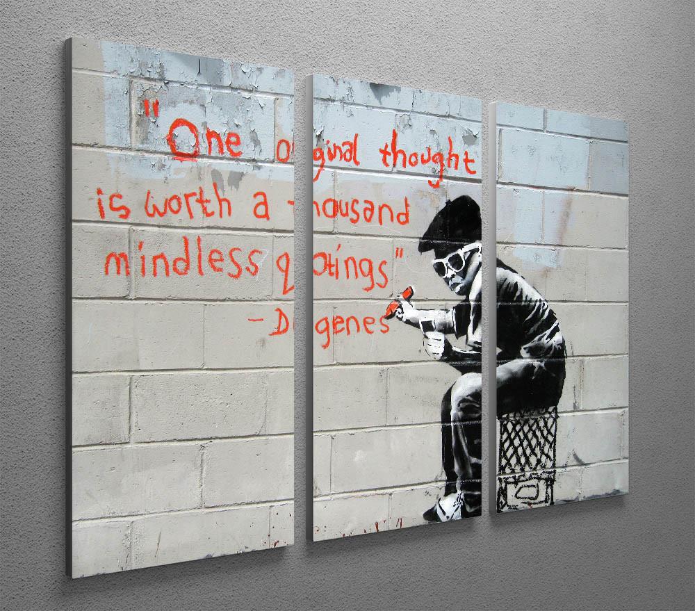 Banksy One Original Thought 3 Split Canvas Print - Canvas Art Rocks