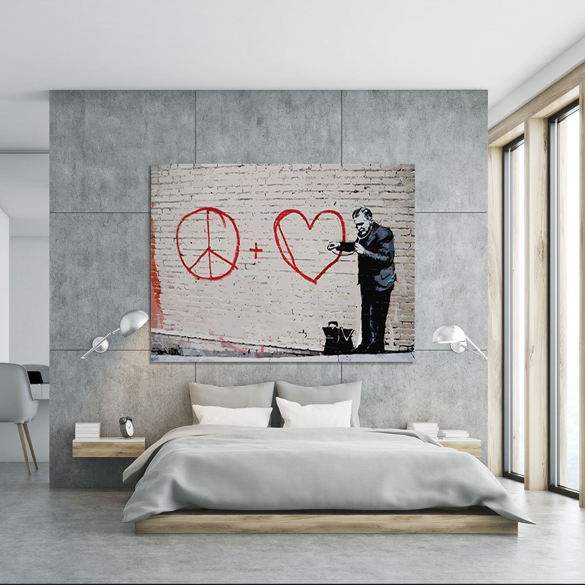 Banksy Peaceful Hearts Doctor San Francisco Canvas Print or Poster