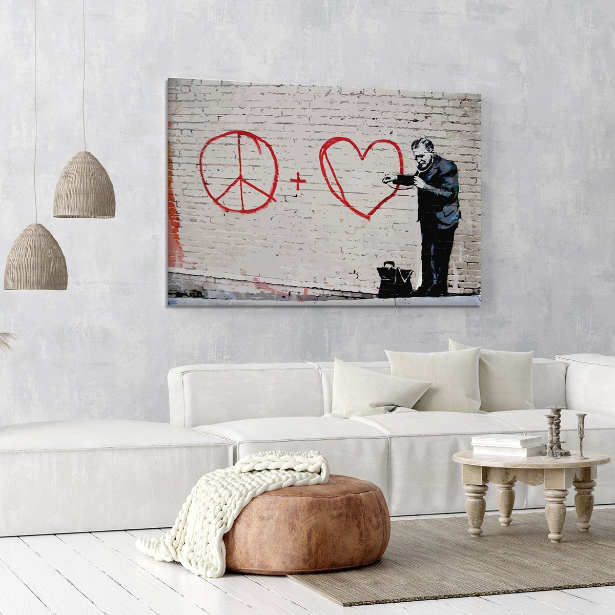 Banksy Peaceful Hearts Doctor San Francisco Canvas Print or Poster