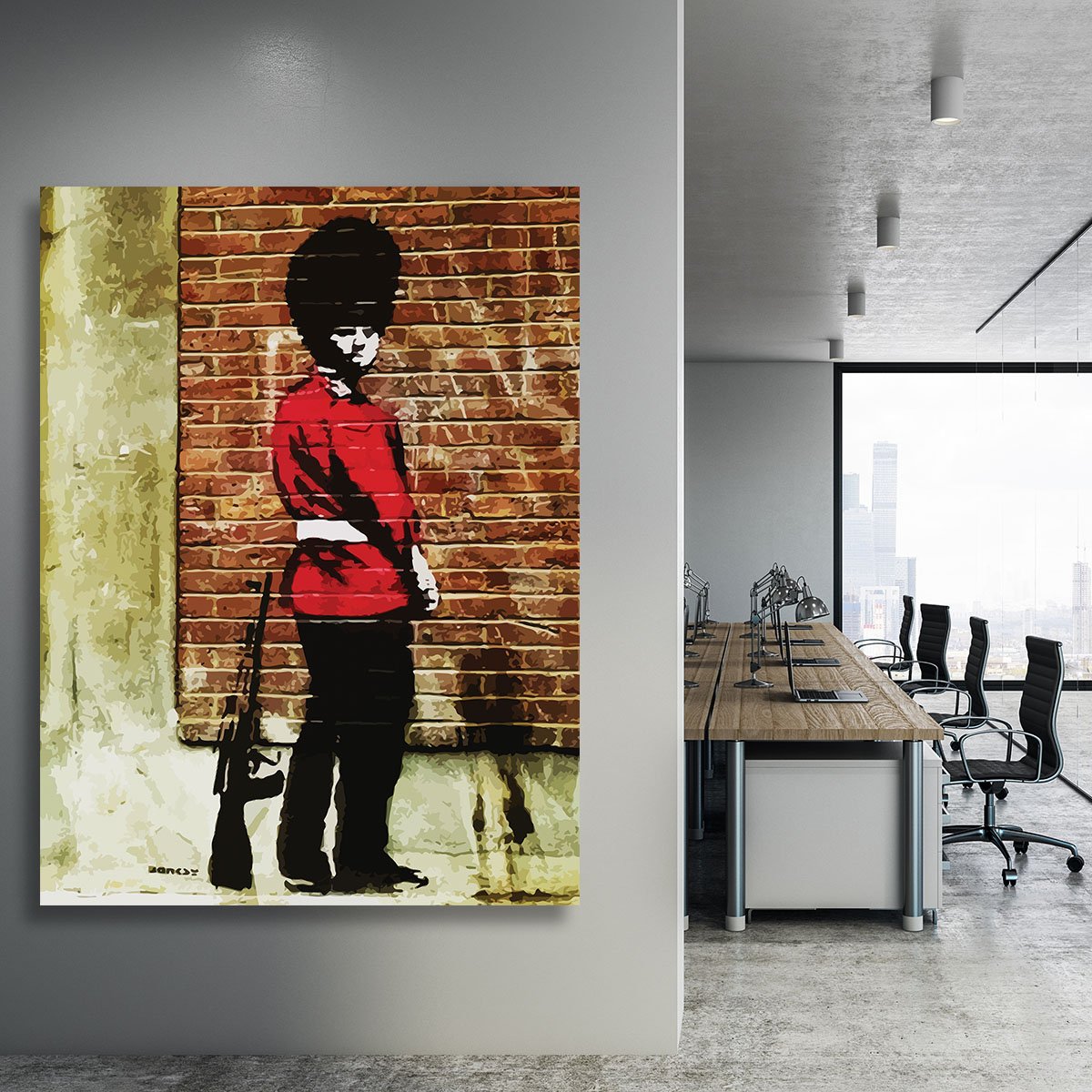 Banksy Pissing London Soldier Canvas Print or Poster