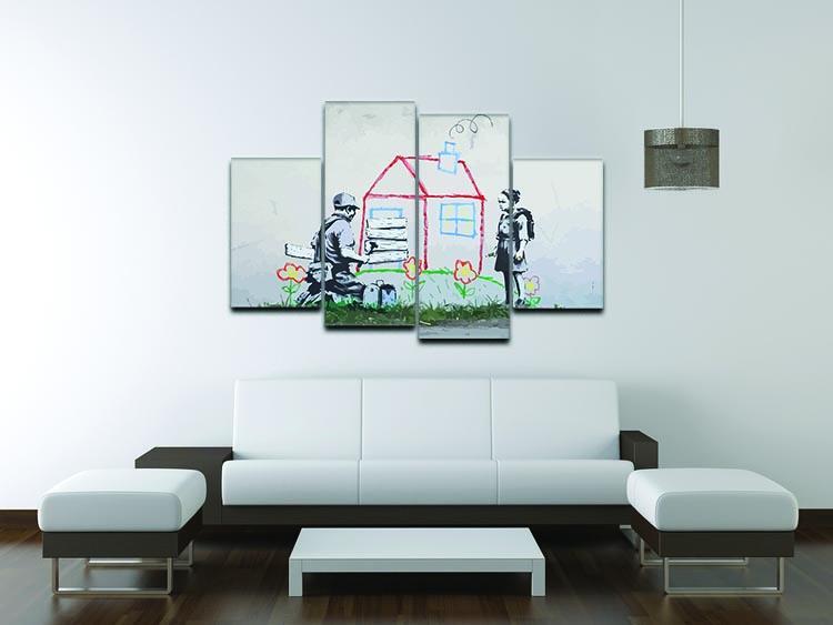 Banksy Play House 4 Split Panel Canvas - Canvas Art Rocks - 3