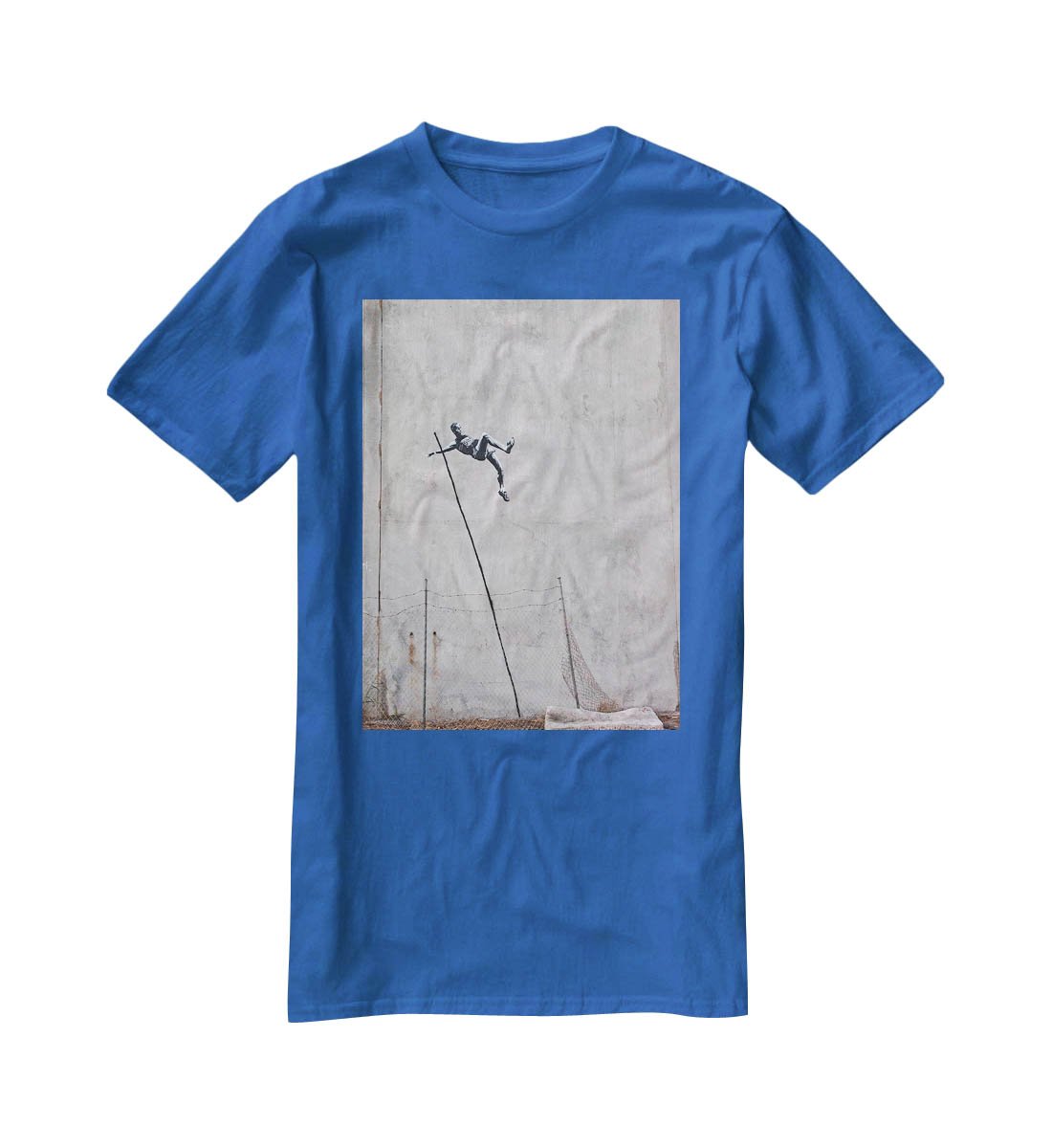 Banksy Pole Vaulter T-Shirt - Canvas Art Rocks - 2