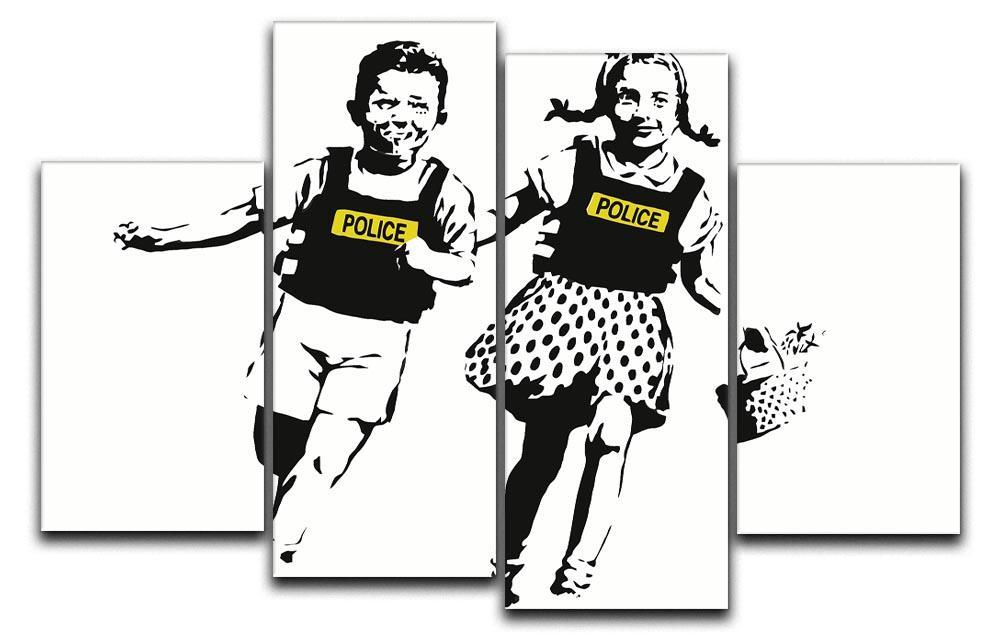 Banksy Police Kids 4 Split Panel Canvas  - Canvas Art Rocks - 1
