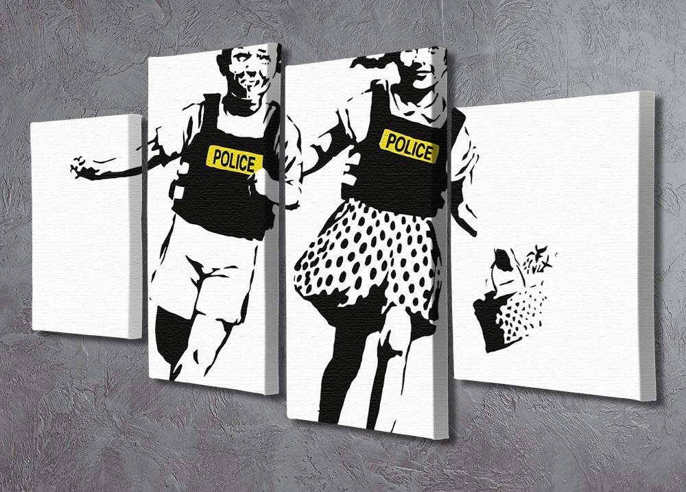 Banksy Police Kids 4 Split Panel Canvas - Canvas Art Rocks - 2