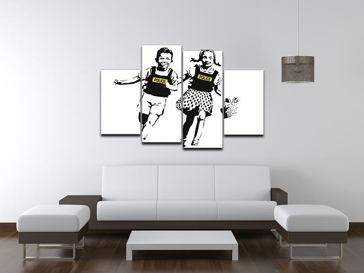 Banksy Police Kids 4 Split Panel Canvas - Canvas Art Rocks - 3