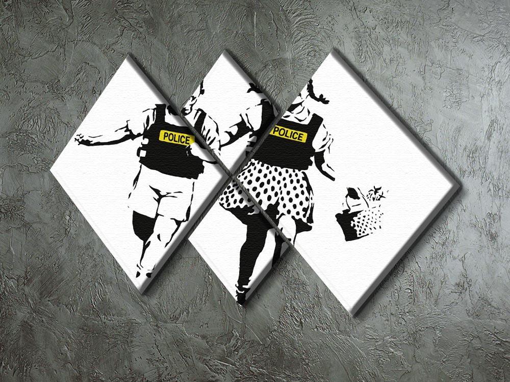 Banksy Police Kids 4 Square Multi Panel Canvas - Canvas Art Rocks - 2