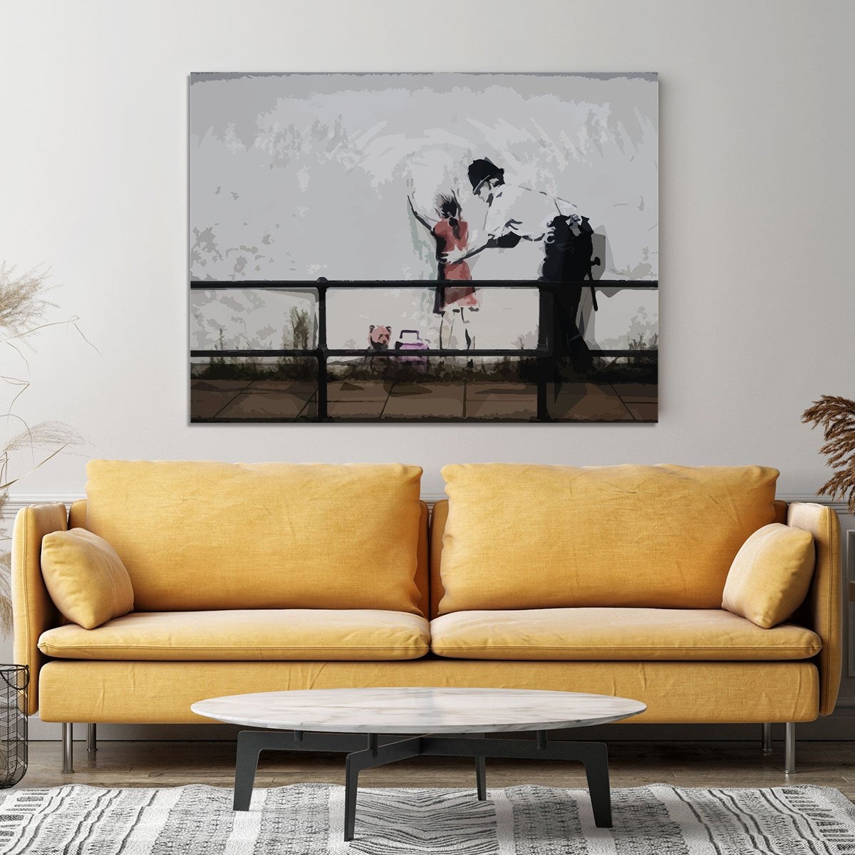 Banksy Policeman Searching Girl Canvas Print or Poster