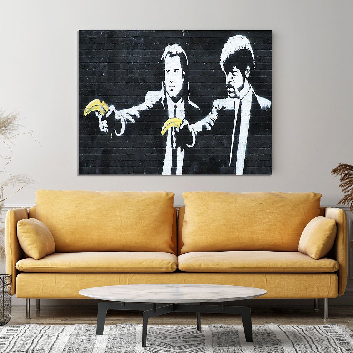 Banksy Pulp Fiction Banana Guns Canvas Print or Poster