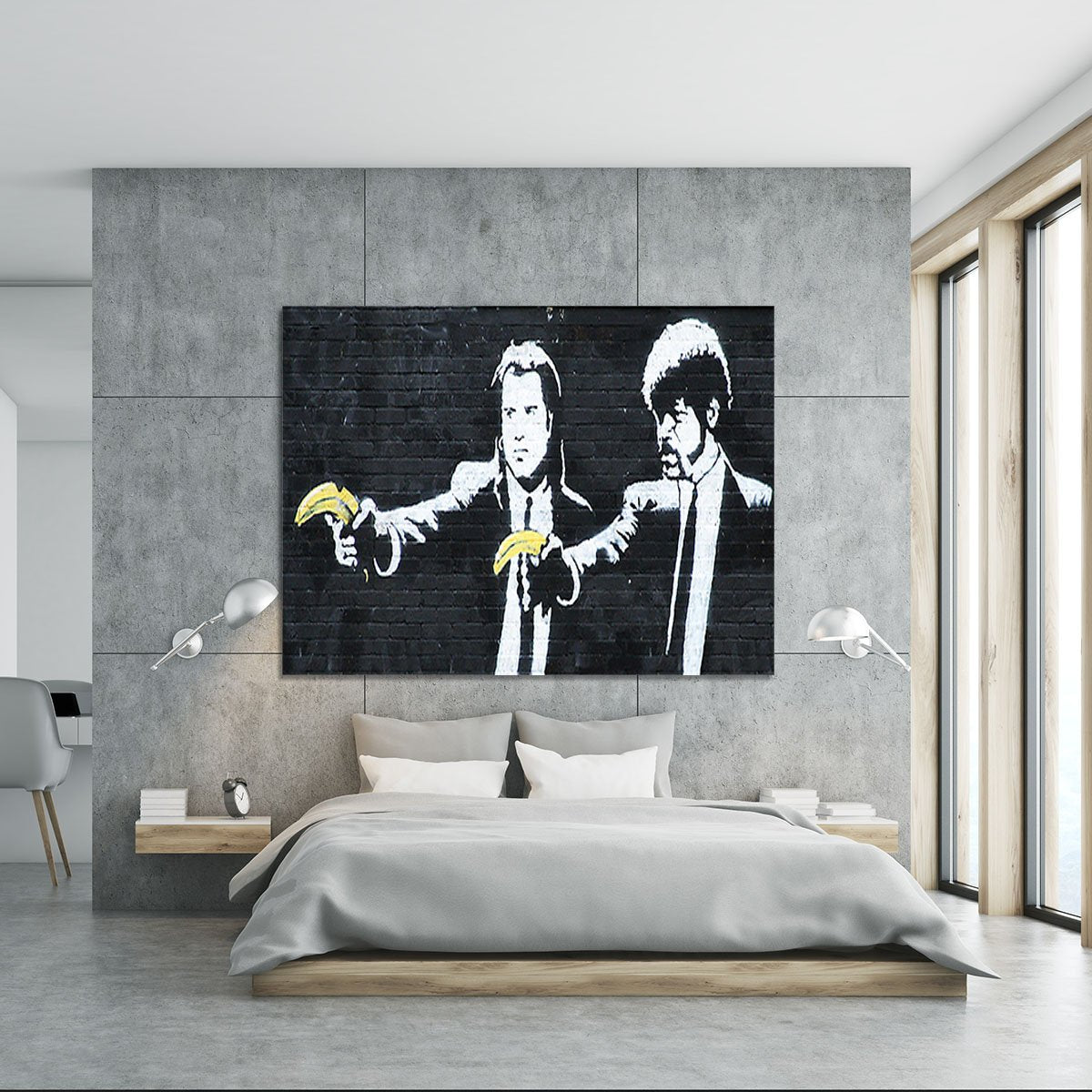 Banksy Pulp Fiction Banana Guns Canvas Print or Poster