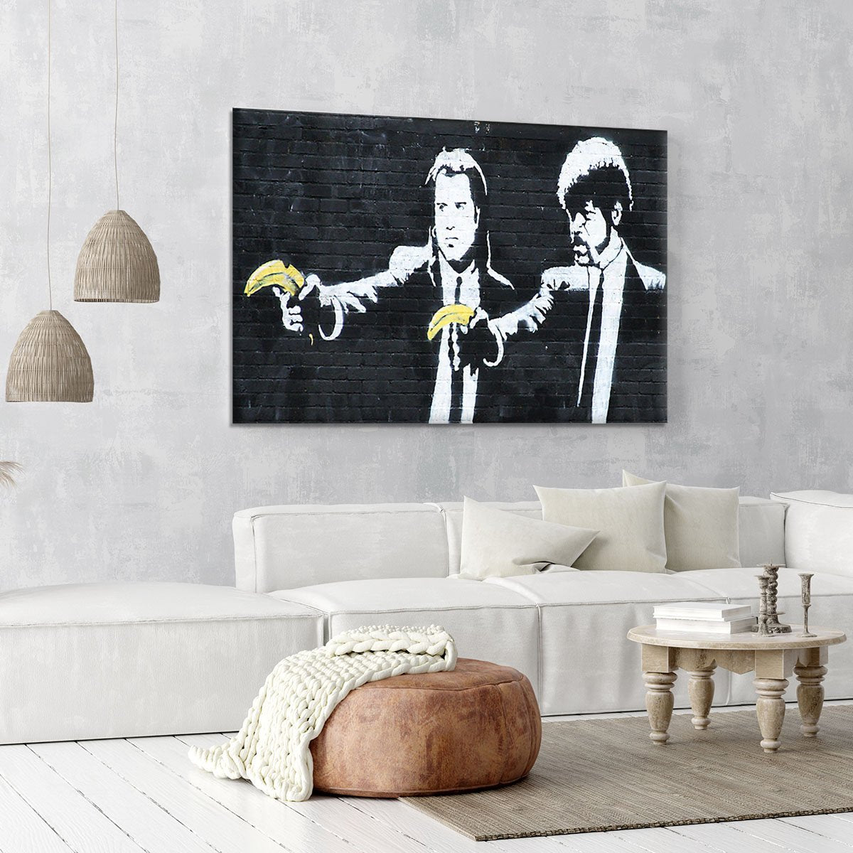 Banksy Pulp Fiction Banana Guns Canvas Print or Poster