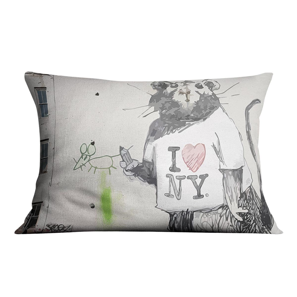 Banksy Rat I Love New York Cushion