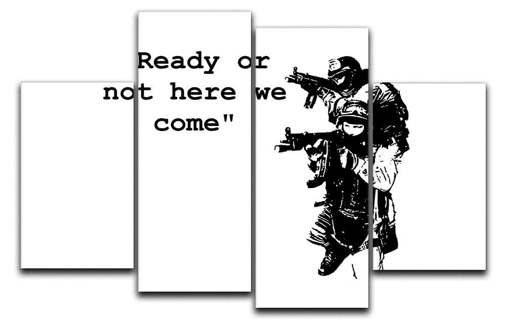Banksy Ready Or Not 4 Split Panel Canvas  - Canvas Art Rocks - 1