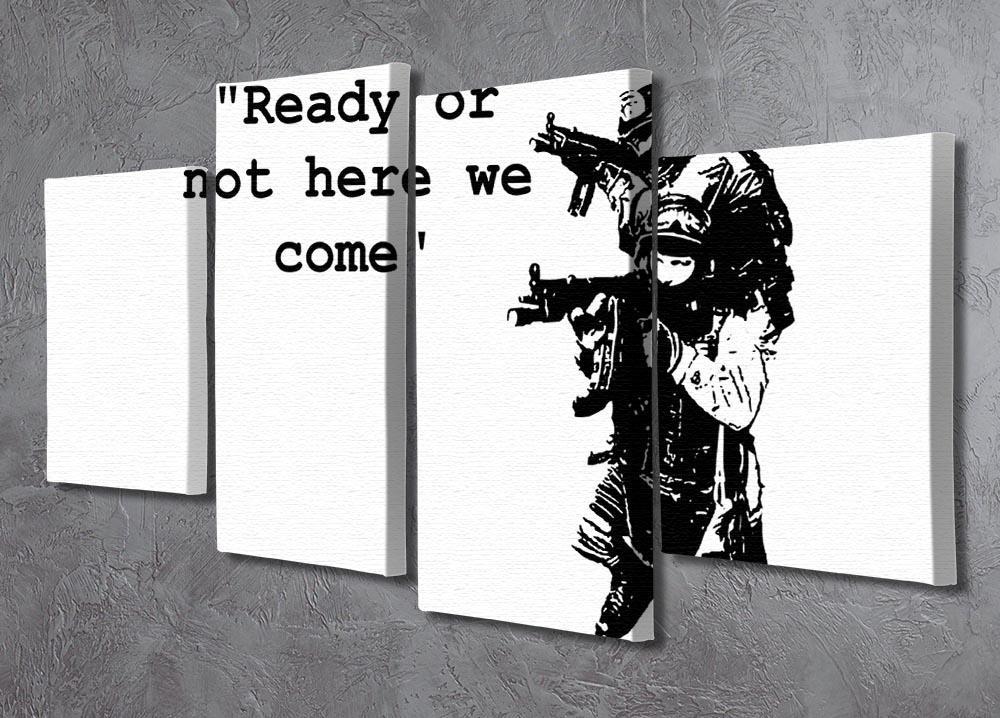Banksy Ready Or Not 4 Split Panel Canvas - Canvas Art Rocks - 2