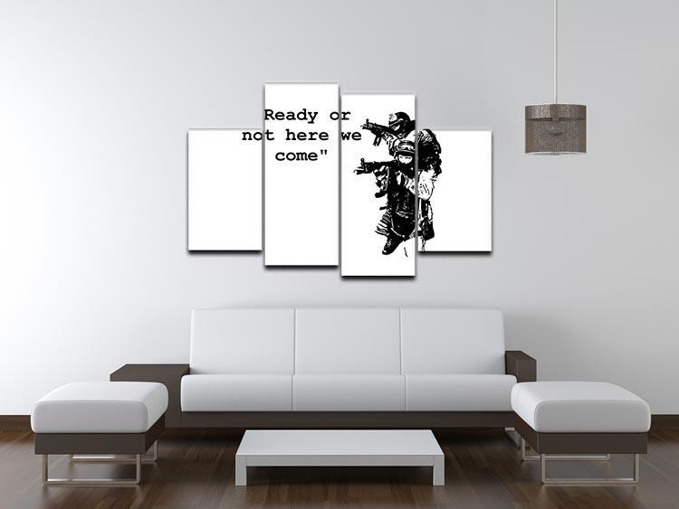 Banksy Ready Or Not 4 Split Panel Canvas - Canvas Art Rocks - 3