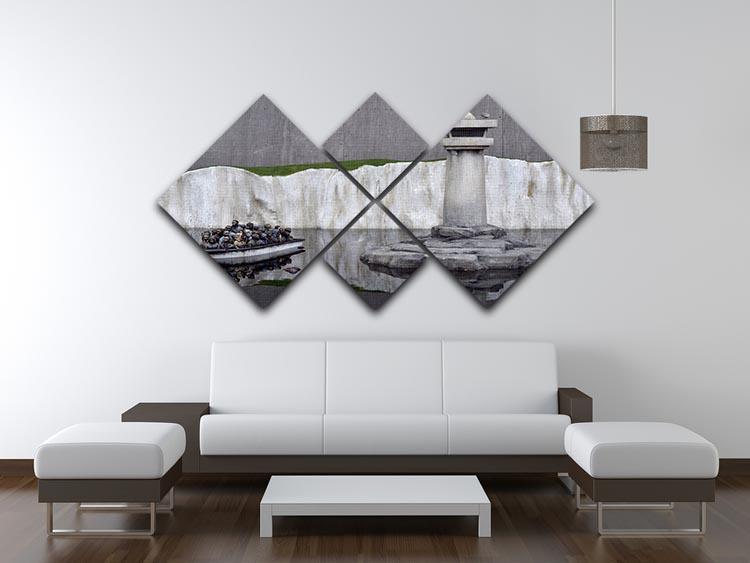 Banksy Refugee 4 Square Multi Panel Canvas - Canvas Art Rocks - 3