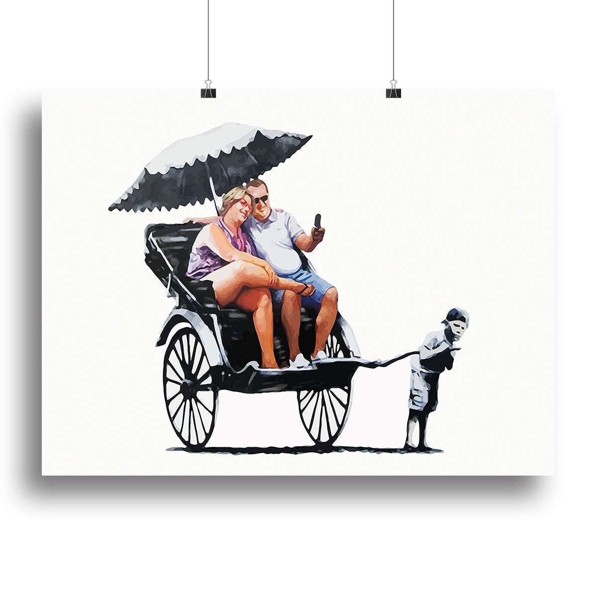 Banksy Rickshaw Kid Canvas Print or Poster