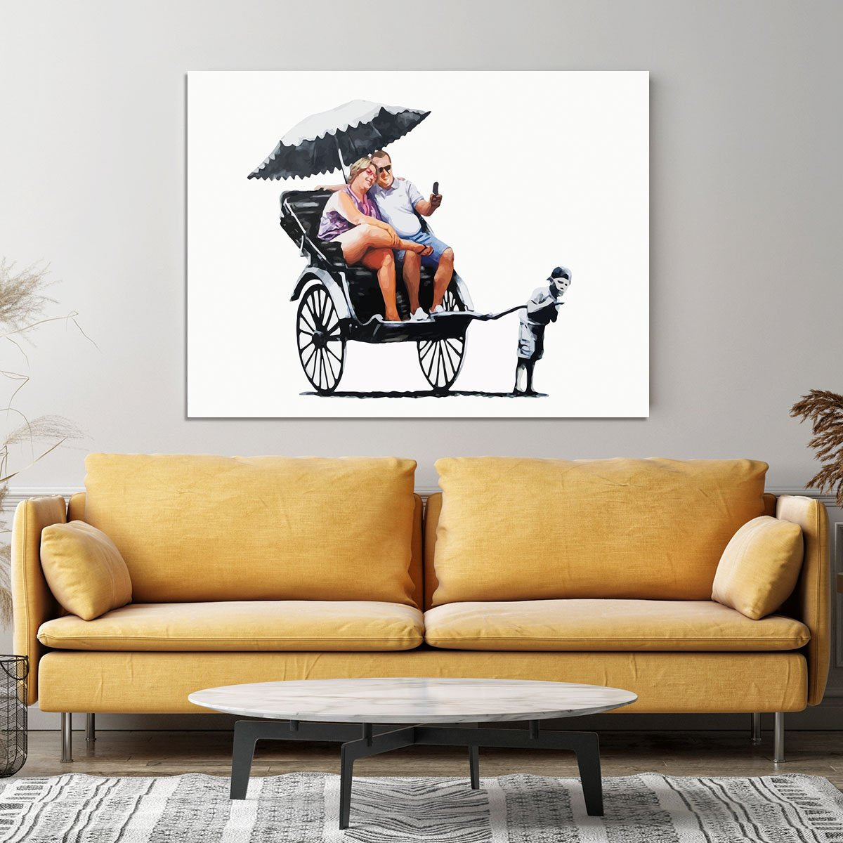 Banksy Rickshaw Kid Canvas Print or Poster