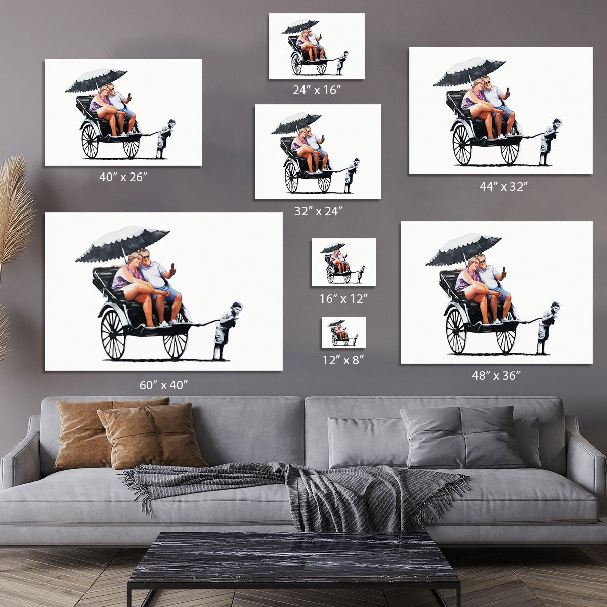 Banksy Rickshaw Kid Canvas Print or Poster