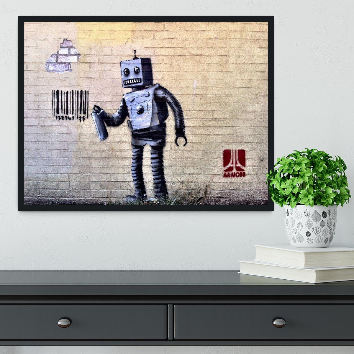 Banksy Robot Framed Print - Canvas Art Rocks - 2