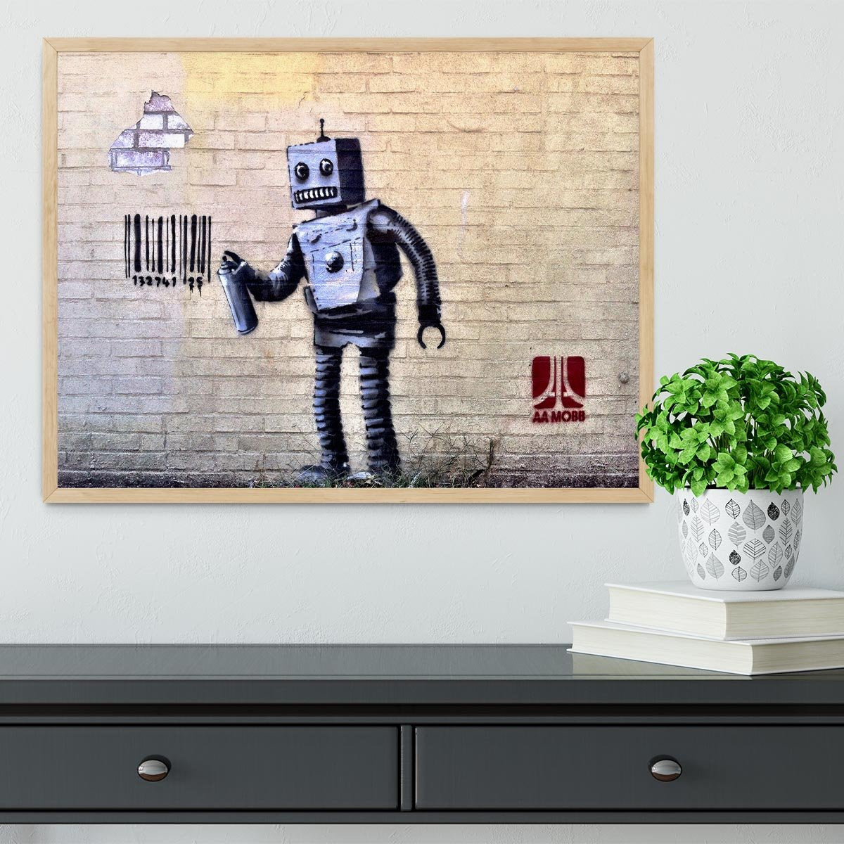 Banksy Robot Framed Print - Canvas Art Rocks - 4