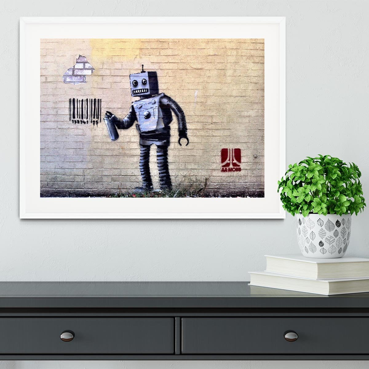 Banksy Robot Framed Print - Canvas Art Rocks - 5