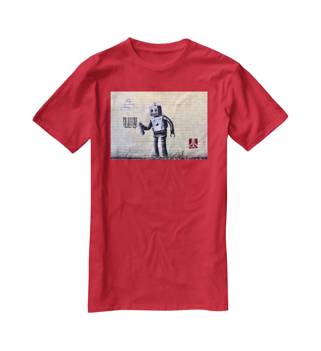 Banksy Robot T-Shirt - Canvas Art Rocks - 4