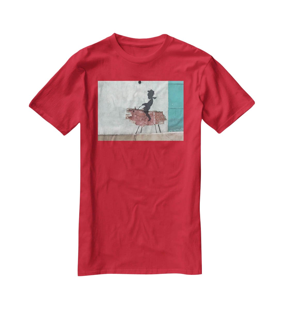 Banksy Rodeo Boy T-Shirt - Canvas Art Rocks - 4