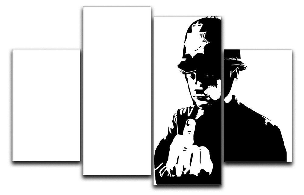 Banksy Rude Policeman 4 Split Panel Canvas  - Canvas Art Rocks - 1