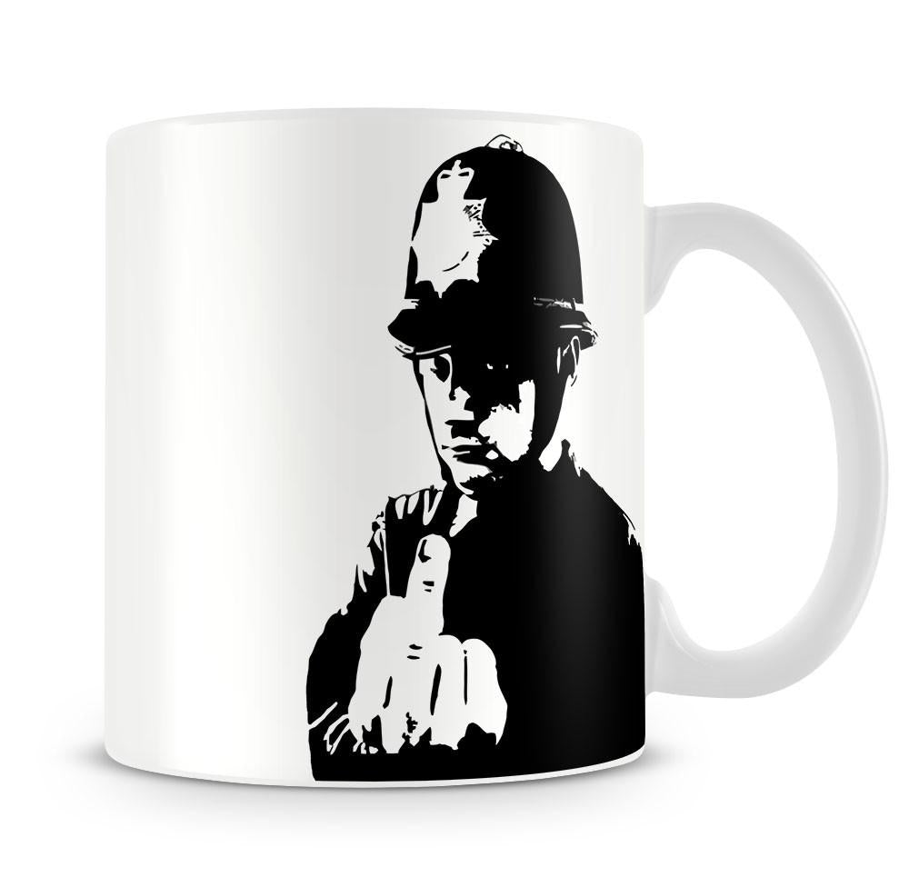 Banksy Rude Policeman Mug - Canvas Art Rocks