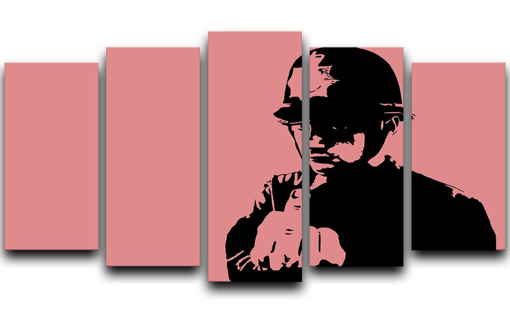Banksy Rude Policeman Red 5 Split Panel Canvas - Canvas Art Rocks - 1