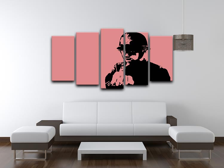 Banksy Rude Policeman Red 5 Split Panel Canvas - Canvas Art Rocks - 3