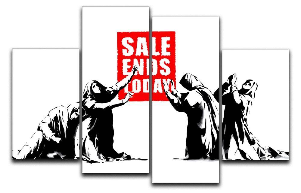 Banksy Sale Ends Today 4 Split Panel Canvas  - Canvas Art Rocks - 1
