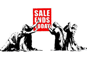 Banksy Sale Ends Today Wall Mural Wallpaper - Canvas Art Rocks - 1