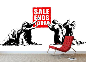 Banksy Sale Ends Today Wall Mural Wallpaper - Canvas Art Rocks - 2