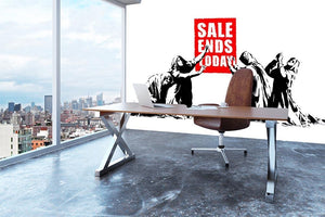 Banksy Sale Ends Today Wall Mural Wallpaper - Canvas Art Rocks - 3