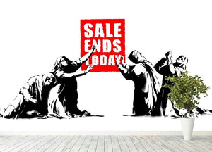 Banksy Sale Ends Today Wall Mural Wallpaper - Canvas Art Rocks - 4