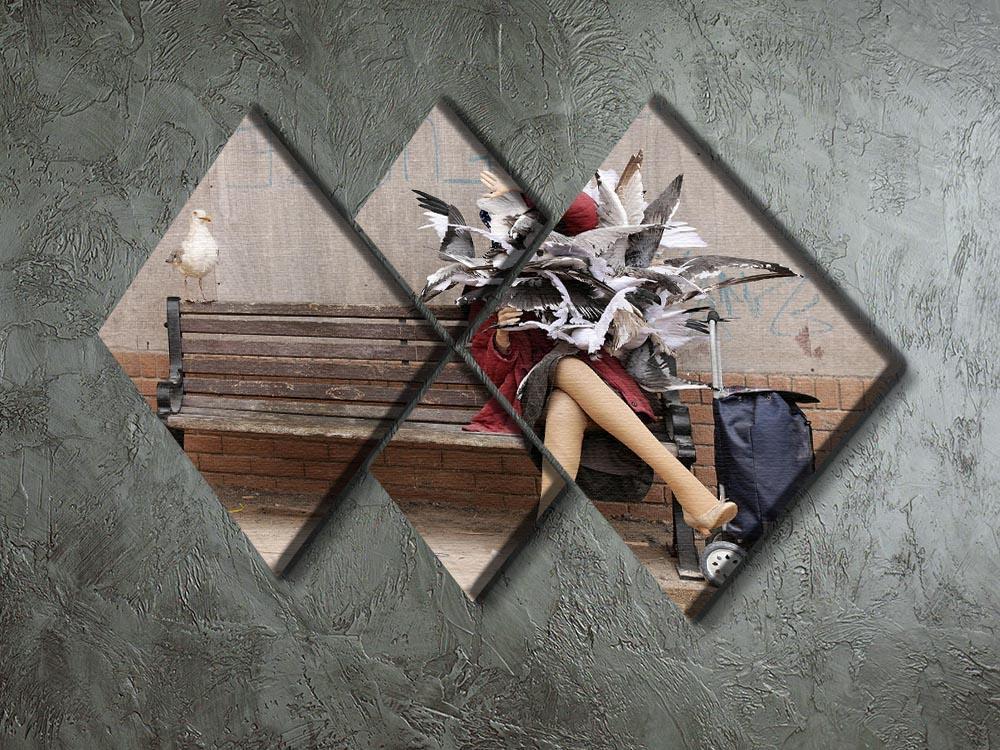 Banksy Seagulls 4 Square Multi Panel Canvas - Canvas Art Rocks - 2