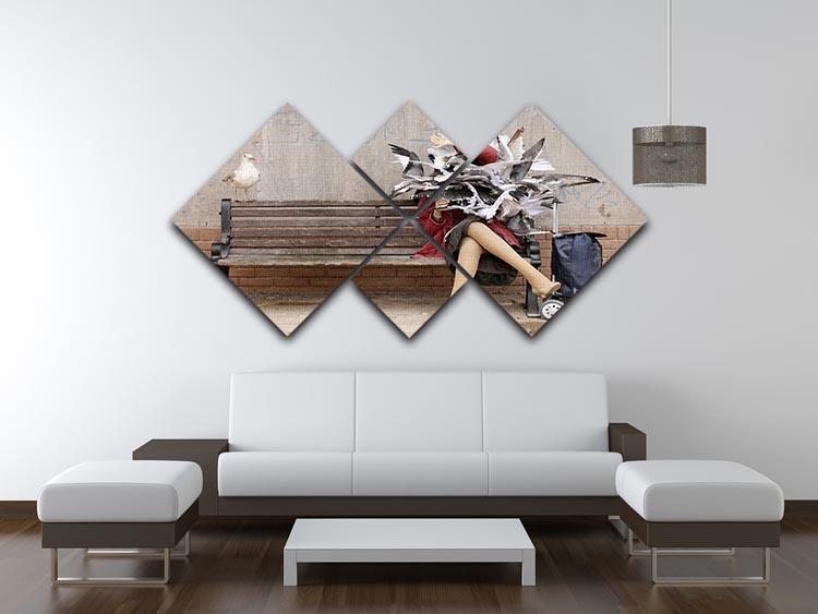 Banksy Seagulls 4 Square Multi Panel Canvas - Canvas Art Rocks - 3