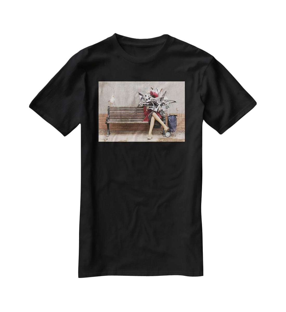 Banksy Seagulls T-Shirt - Canvas Art Rocks - 1