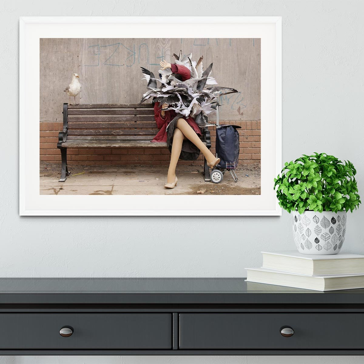 Banksy Seagulls Framed Print - Canvas Art Rocks - 5