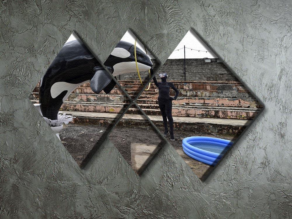Banksy Seaworld 4 Square Multi Panel Canvas - Canvas Art Rocks - 2