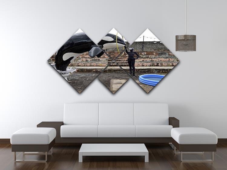 Banksy Seaworld 4 Square Multi Panel Canvas - Canvas Art Rocks - 3