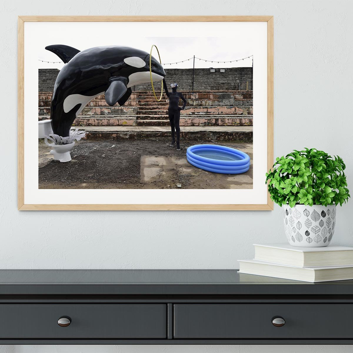 Banksy Seaworld Framed Print - Canvas Art Rocks - 3