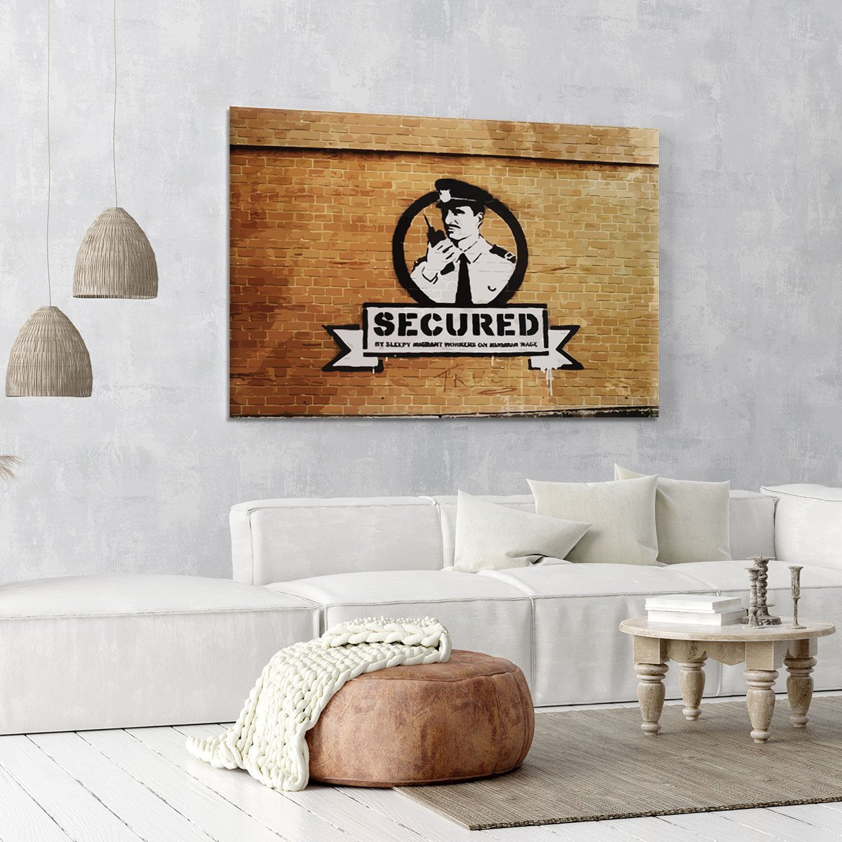 Banksy Secured Liverpool Canvas Print or Poster