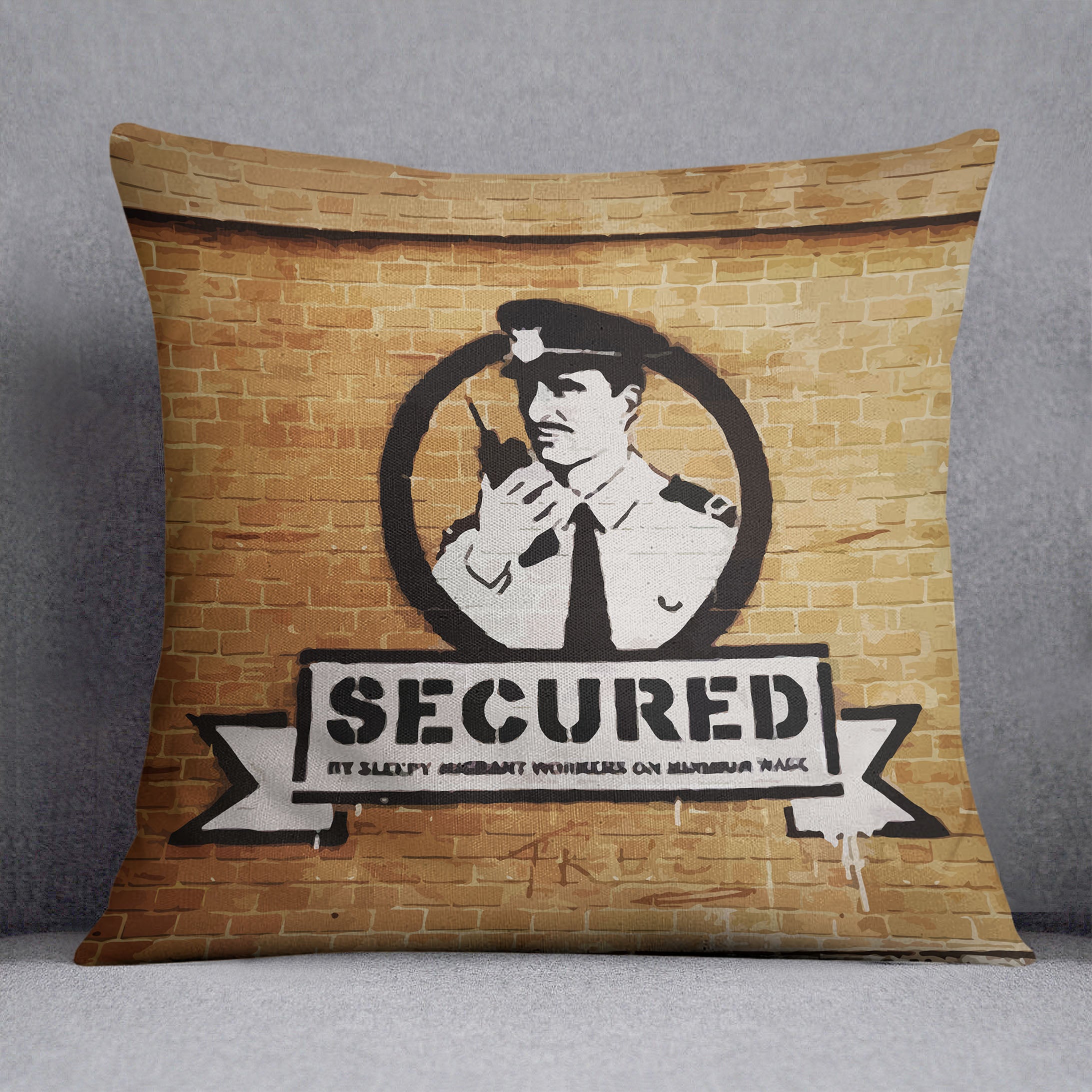 Banksy Secured Liverpool Cushion - Canvas Art Rocks - 1