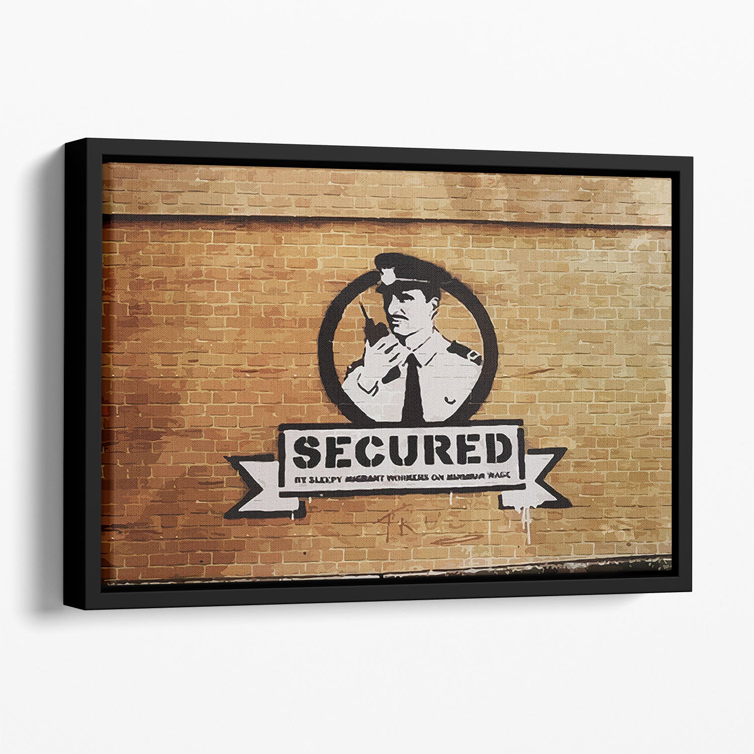 Banksy Secured Liverpool Floating Framed Canvas - Canvas Art Rocks - 1