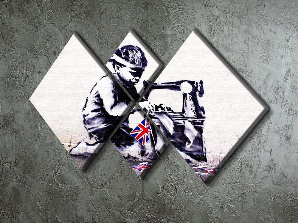 Banksy Slave Labour 4 Square Multi Panel Canvas - Canvas Art Rocks - 2