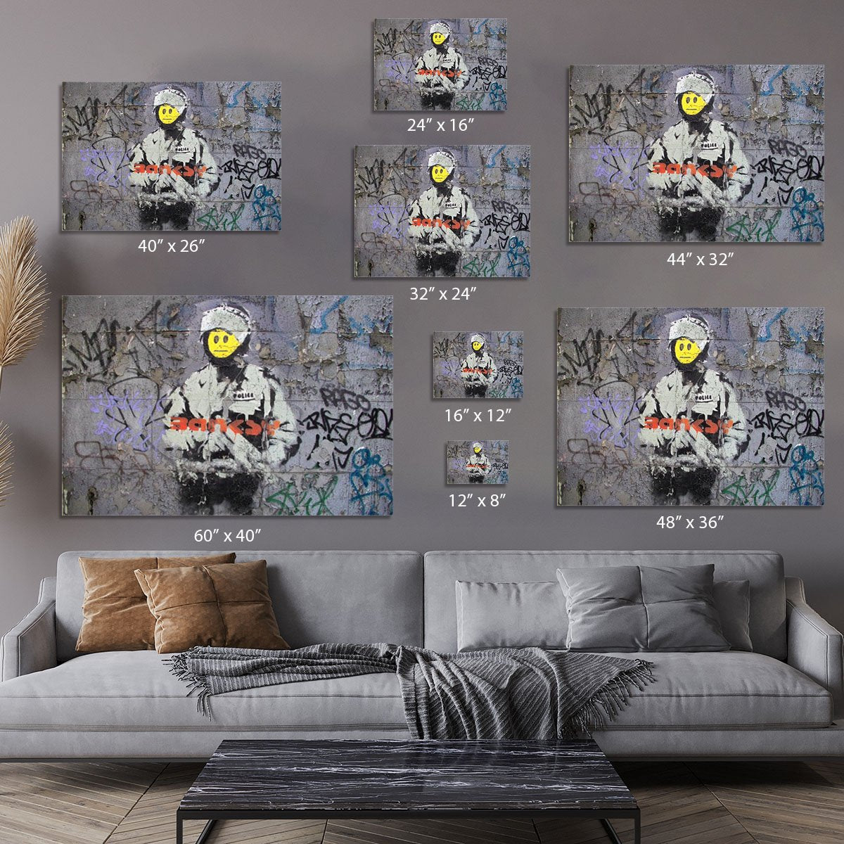 Banksy Smiley Riot Cop Canvas Print or Poster