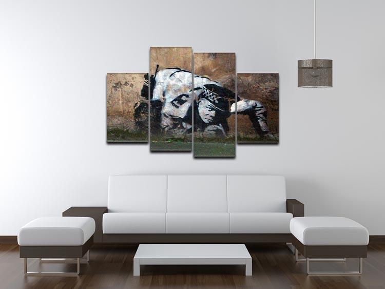 Banksy Snorting Policeman 4 Split Panel Canvas - Canvas Art Rocks - 3